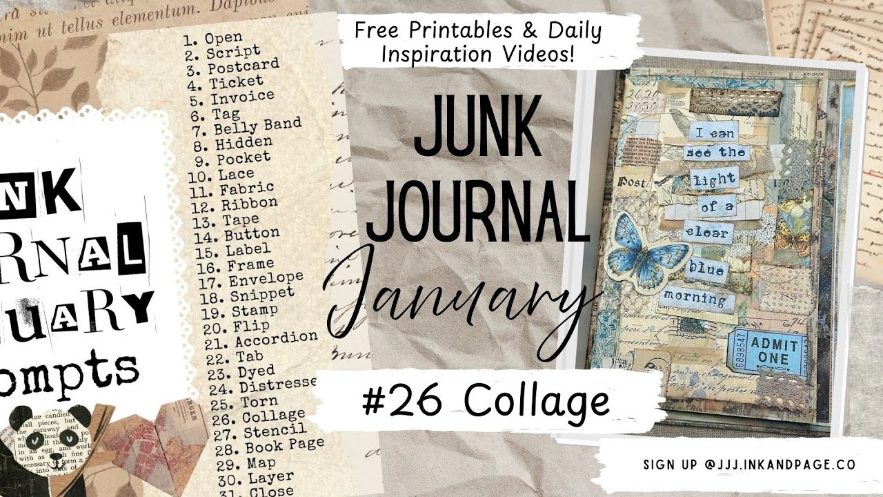 Collaging with a Quote | #26 Collage | Junk Journal January | Free Printables! | Easy