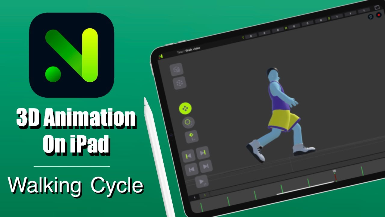Learn the walking cycle in less then 10 minutes - using Naomi animation on ipad