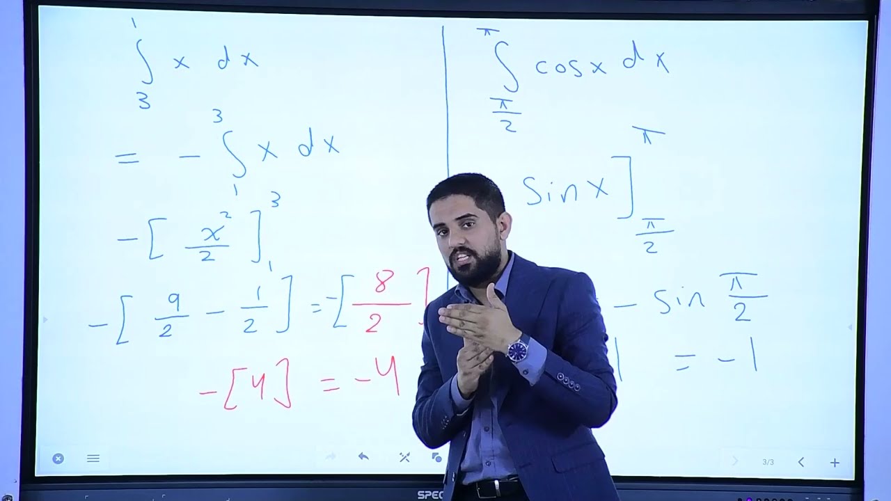 م 9 / التكامل المحدد / الدالة المقابلة / وزاريات و امثلة الكتاب   الفصل الرابع / رياضيات سادس علمي