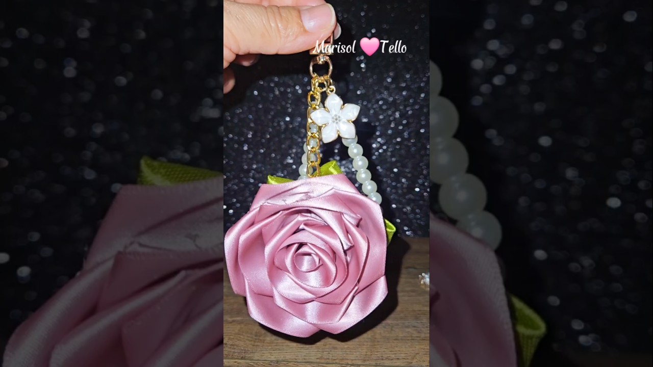 Eternal Rose Keychain 🩷🌿 #foryou #tutorial #keychain #personalizedkeychains #eternalroses #diy