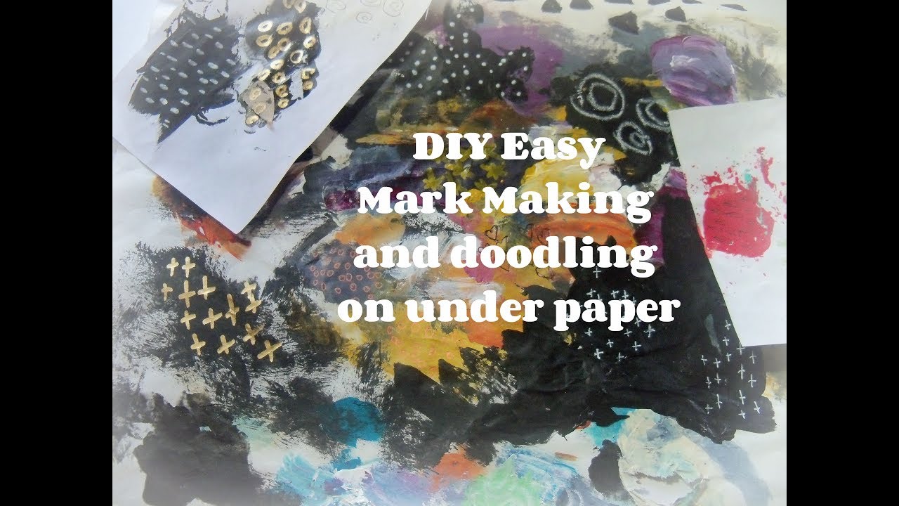 Easy Mark Making on under paper/ Use your scraps/ how to  doodle on paint  paper