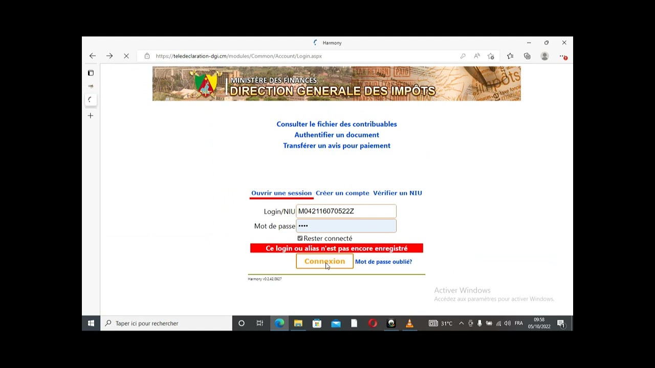 DIRECTION DES IMPOTS NOTION DE GENERATION DES ATTESTATIONS DE NON REDEVENCE