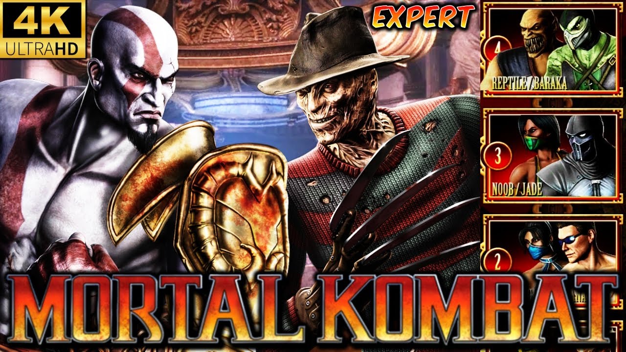 MK9 *КРАТОС / ФРЕДДИ КРЮГЕР* ЭКСПЕРТНЫЙ КОМАНДНЫЙ ГЕЙМПЛЕЙ В РЕЖИМЕ ЛЕСТНИЦЫ!! (БЕЗ ПОРАЖЕНИЙ) 4K...