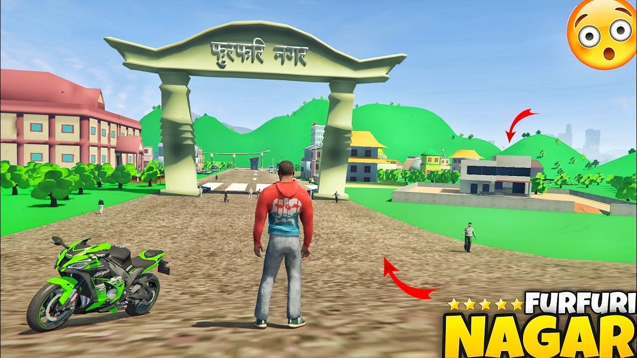 Franklin Reached Motu Patlu City FURFURI NAGAR in Indian bikes driving 3d