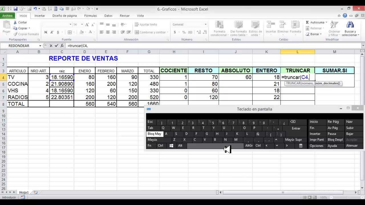 Funciones matematicas II Excel 2010