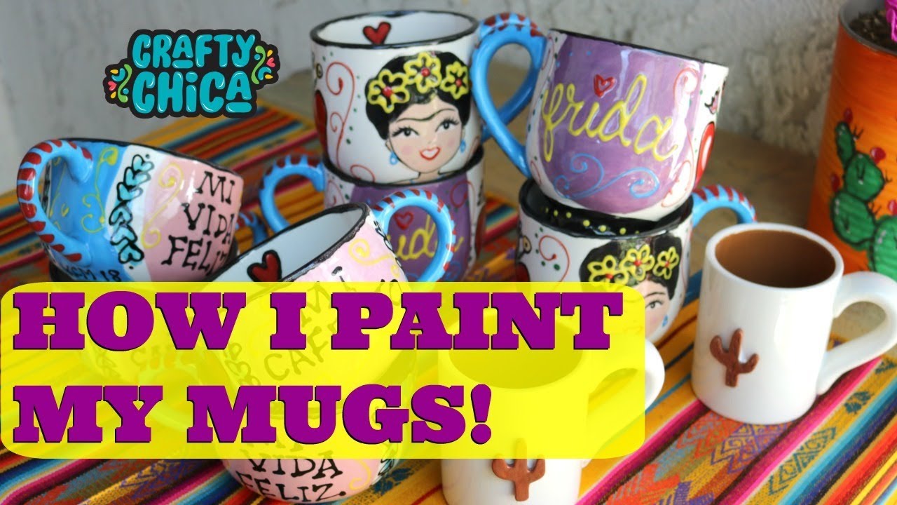 My Ceramic Painting Technique (Frida mugs)!