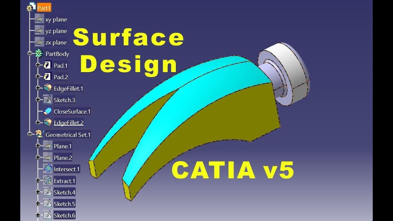 How to create a claw hammer using CATIA v5 Generative Surface design