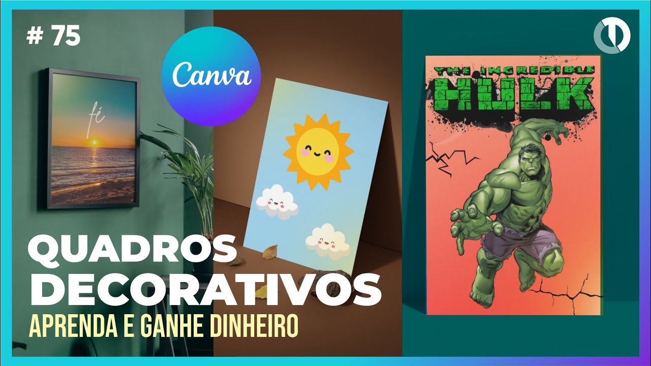 Como fazer quadro decorativo no Canva (Curso de Canva Grátis)
