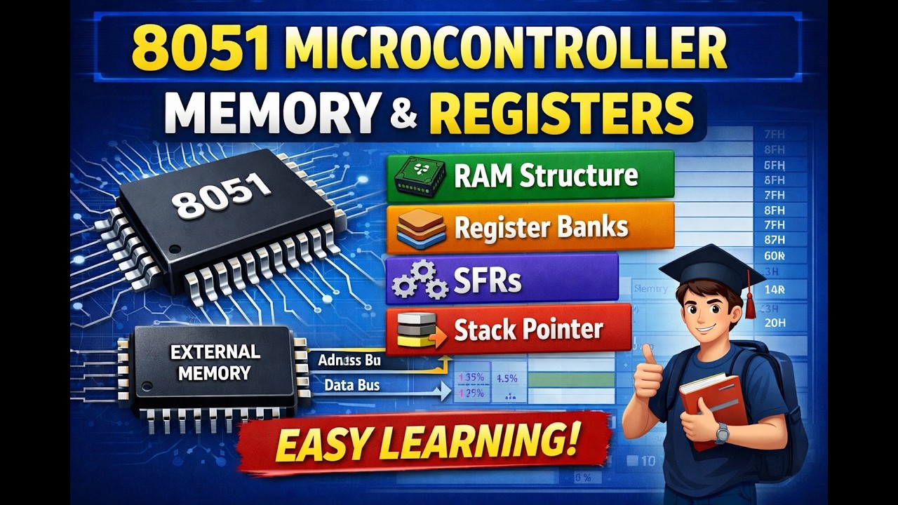 8051 Memory Organization & Registers Explained Simply | Internal vs External Memory