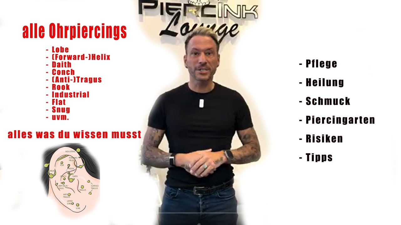 ALLE Ohrpiercings (Lobe, Helix, Conch, Daith, Industrial usw.) - alles was du wissen musst