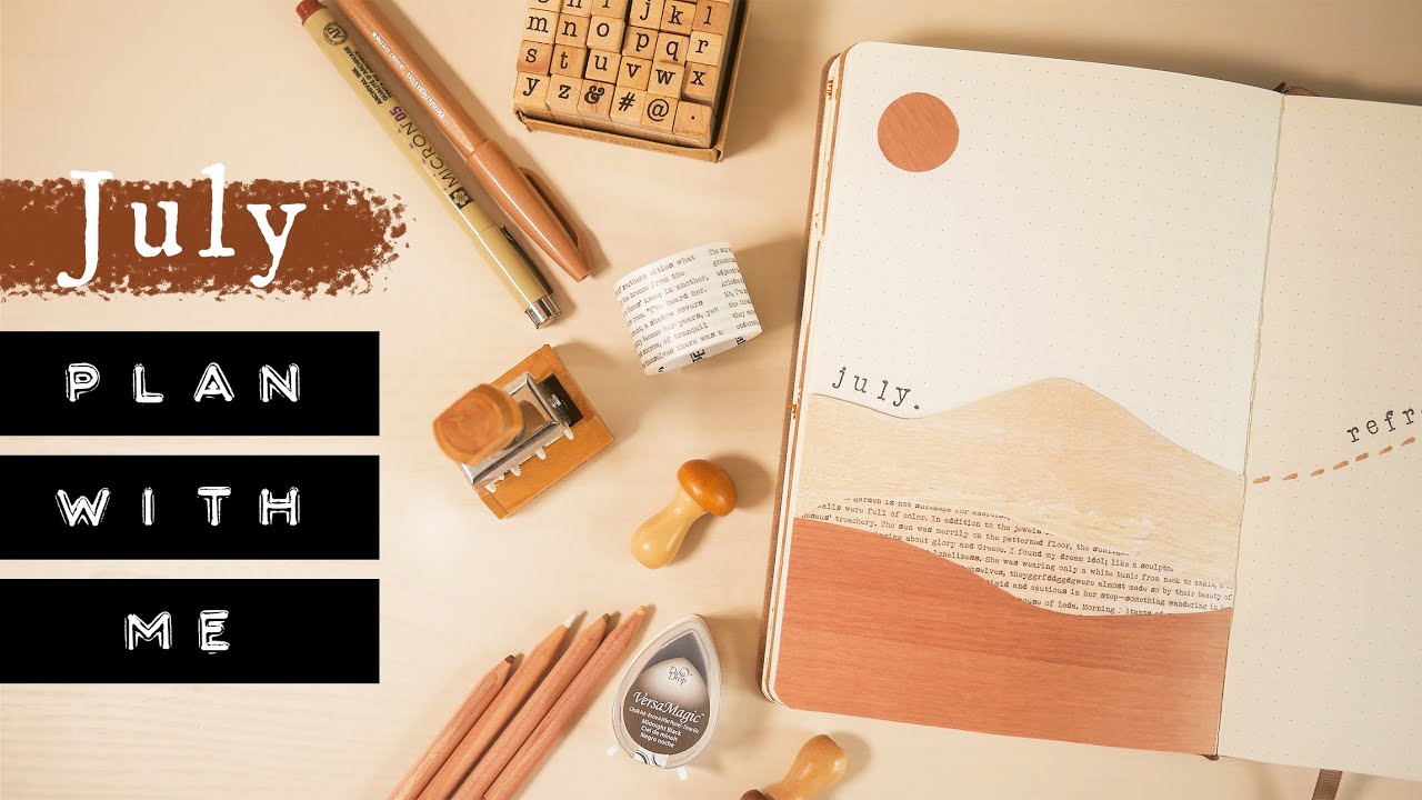 July Collage Bullet Journal Setup | Easy Boho Theme