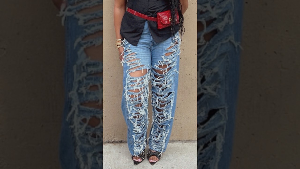 How To Distress Jeans Easy Tutorial | #distressedjeans #clothing #jeansfashion #diywardrobe