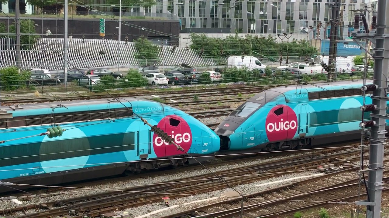 Jumbo! double OuiGo TGV from Marseille, approaching Lille Flandres station - 2021.05.19