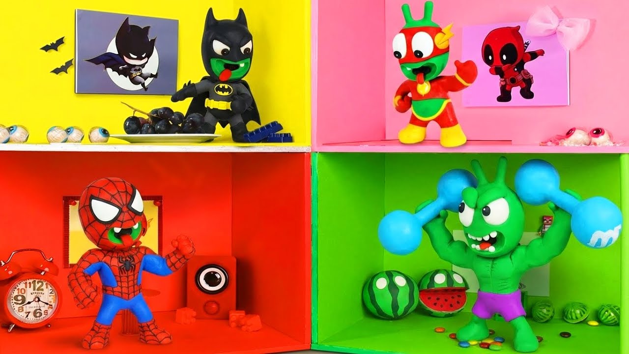 Pea Pea Prueba Comida En Habitaciones De Colores Y Se Convierte En Superhéroe 🦸‍♂️