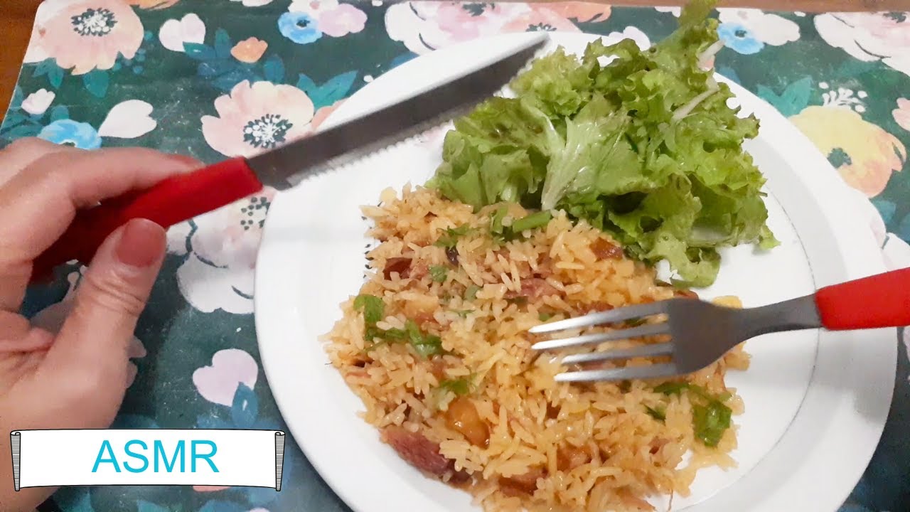 ASMR - Preparei arroz carreteiro para o jantar ( Voz Baixa)