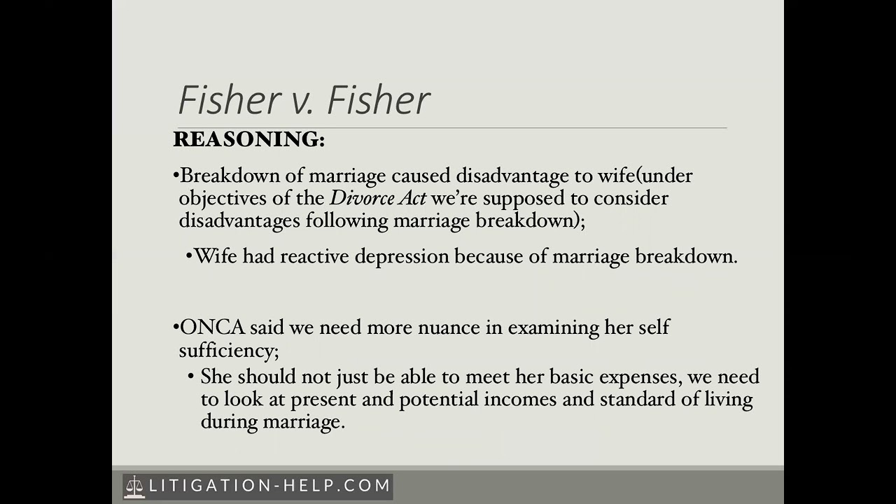 Case Law Minutes #:10- Fisher v Fisher 2008 ONCA 11 (spousal support)
