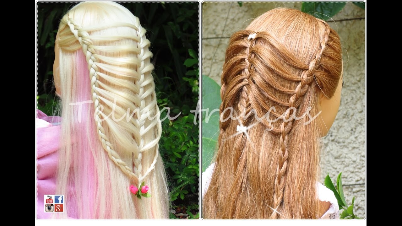 Trança Embutida com duas finalizações, การถักเปีย trenza linda - Telma tranças