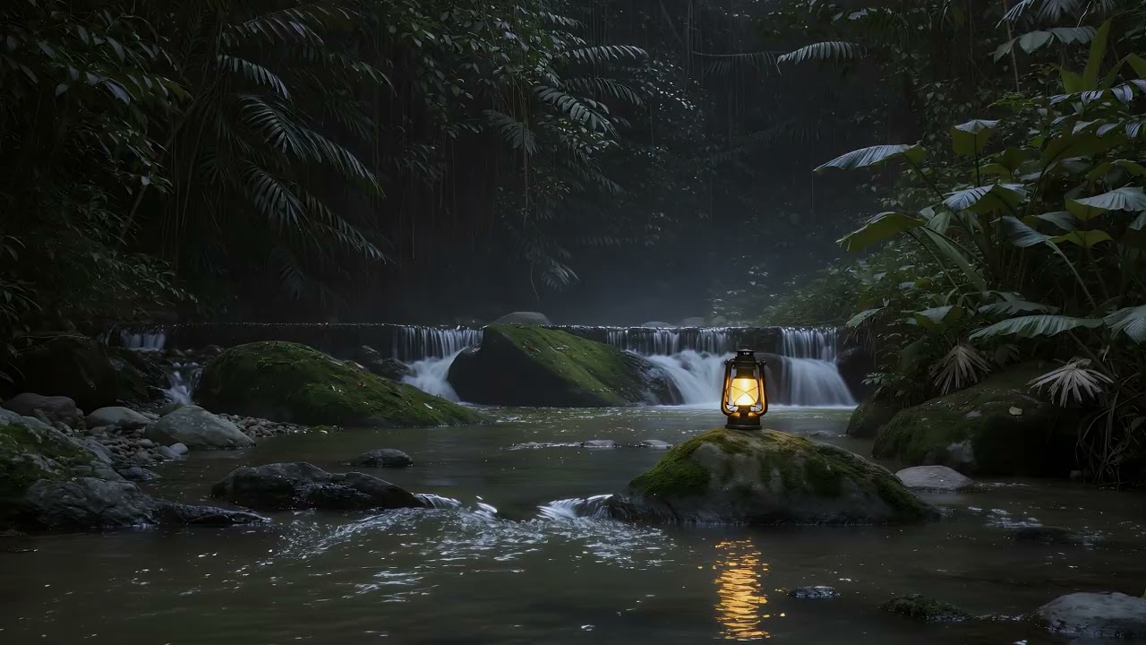 Peaceful Forest River Sounds | Dark Screen | Calm Sleep & Meditation | 3 Hours