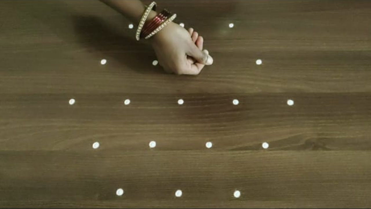 Sukravaram special rangoli.friday easy kolam design.5-3 dots easy muggulu design.easy rangoli 2023