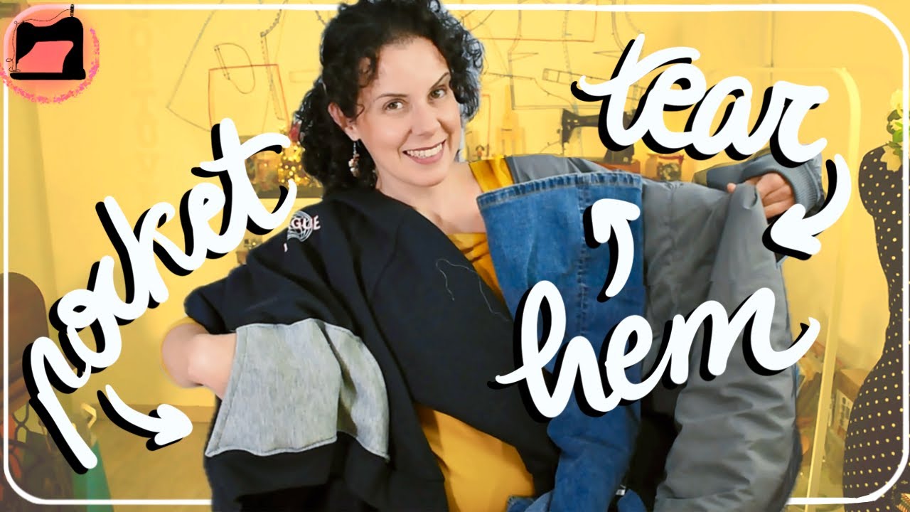 3 Professional Sewing Alterations: Jacket, Sweatshirt and Jeans.