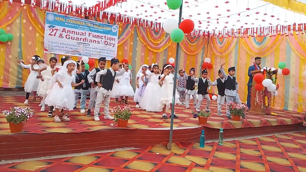 Annual function at Nepal evergreen public English school Class UKG students performance ❤️
