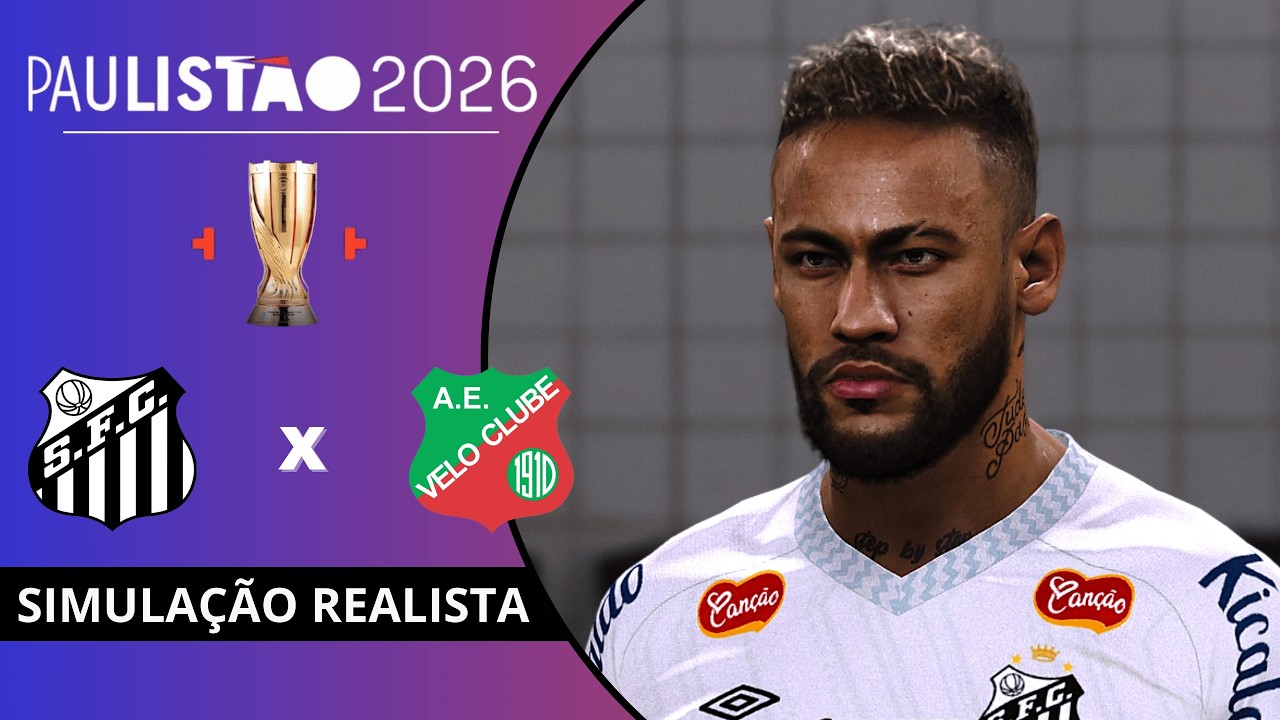 Santos vs Velo Clube | PAULISTÃO 2026 | SIMULAÇÃO PES 2026 GOGOZPATCH.