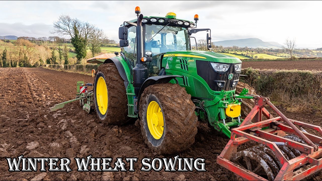 Drilling Winter Wheat with John Deere 6155R & 850s is a game changer