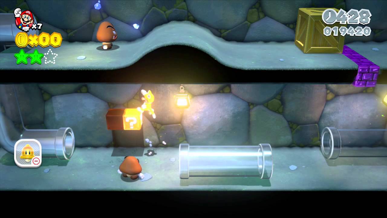 Super Mario 3D World / Mundo 1 - 2 / Estrellas y Sello