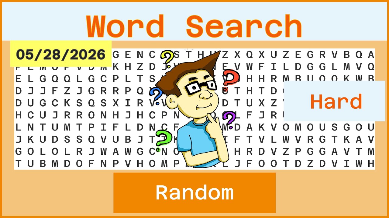 Word Search Hard - Random - 05/28/2026