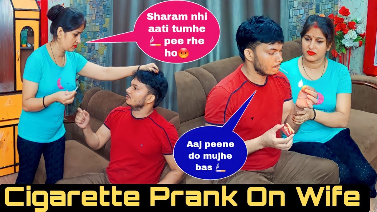 Smoking Prank On Wife // Cigarette Prank On Wife Gone Emotional // Preeti Raaj#prank34