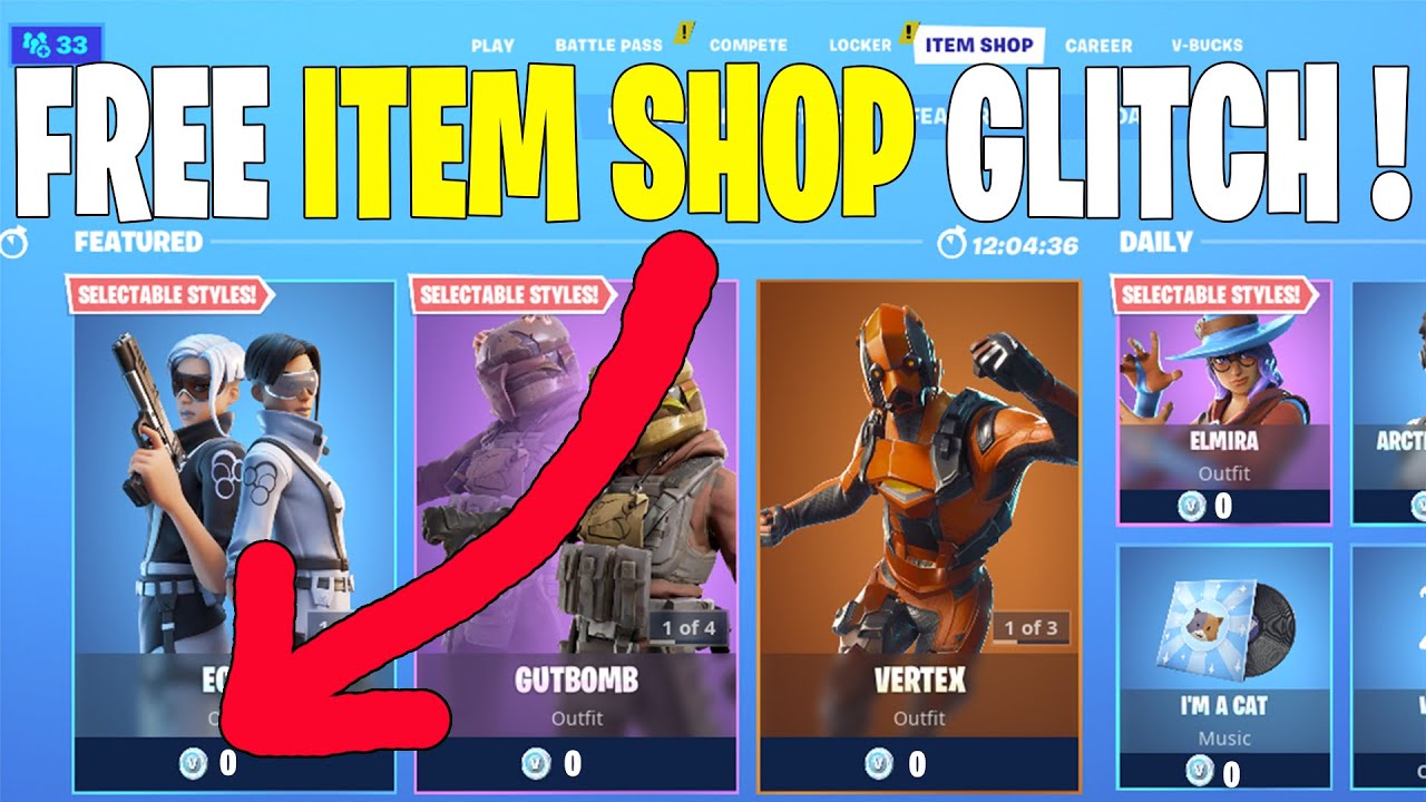 Fortnite free item shop glitch