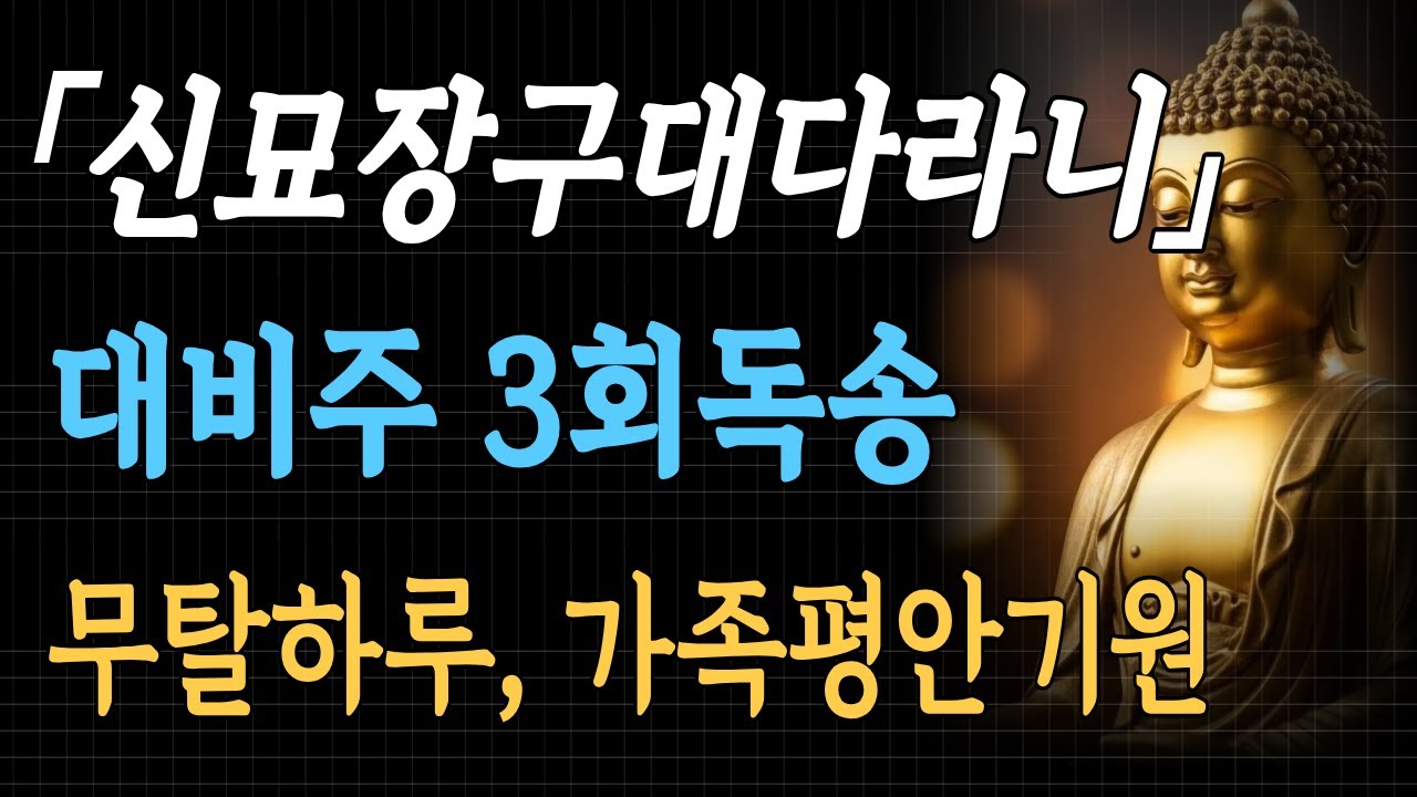 신묘장구대다라니3회독송ㅣ마음이편안해지는대비주#신묘장구대다라니 #대비주 #불교기도#마음평화 #가족평안 #무탈한하루 #관세음보살 #불교쇼츠 #매일기도 #불교글귀 #다라니독송 #소원성취