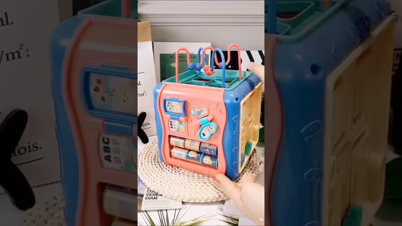 Activity Cube Toy for Baby, 7 in 1 Multi-Function Play Cube Educational Learning.