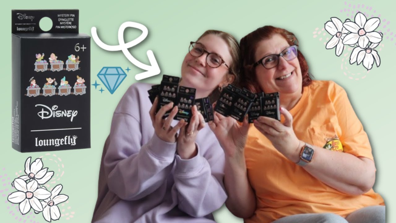 Disney Loungefly Snow White & The Seven Dwarfs MYSTERY PIN UNBOXING w/My Mom 💞