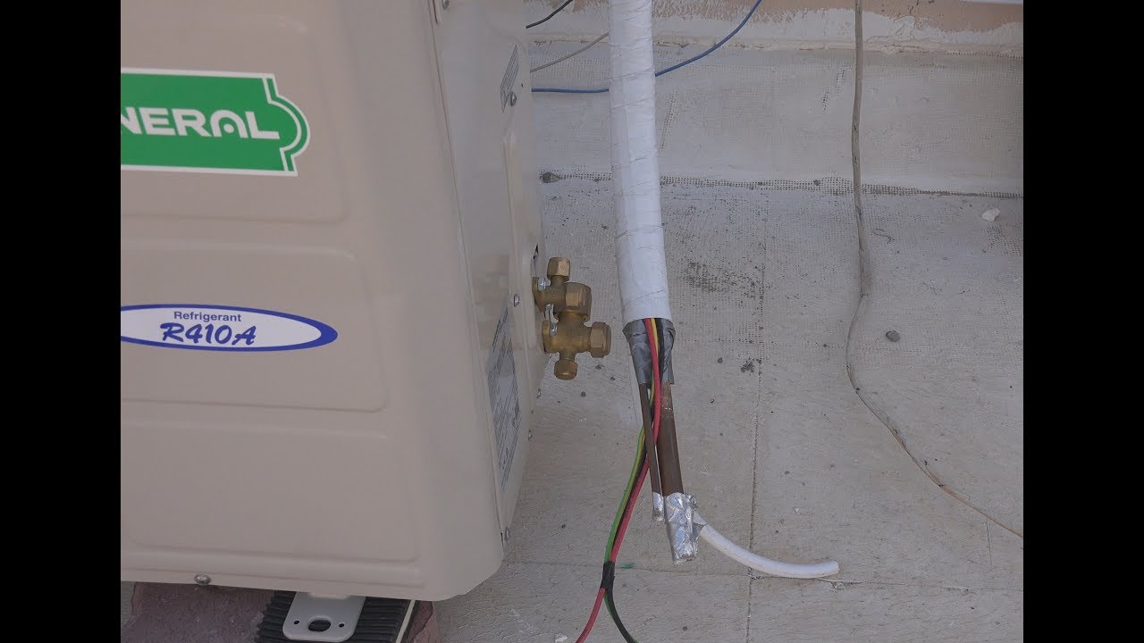 الجزء 4 -  تركيب وحدة تكييف جديدة - طريقة توصيل البيبات الخارجية