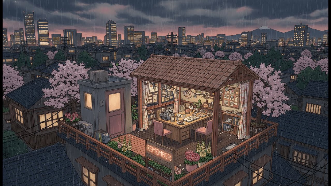 Calm Night Study Atmosphere 🌸 Gentle Rain Lofi For Productivity Memory And Undistracted Work