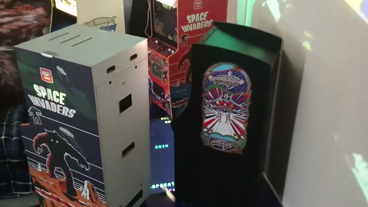 my numskull 1/4 arcade collection. invaders , galaga , galaxian.
