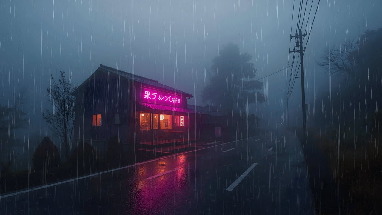 80s Tokyo Rain at Night — Calm Focus Music (BGM)