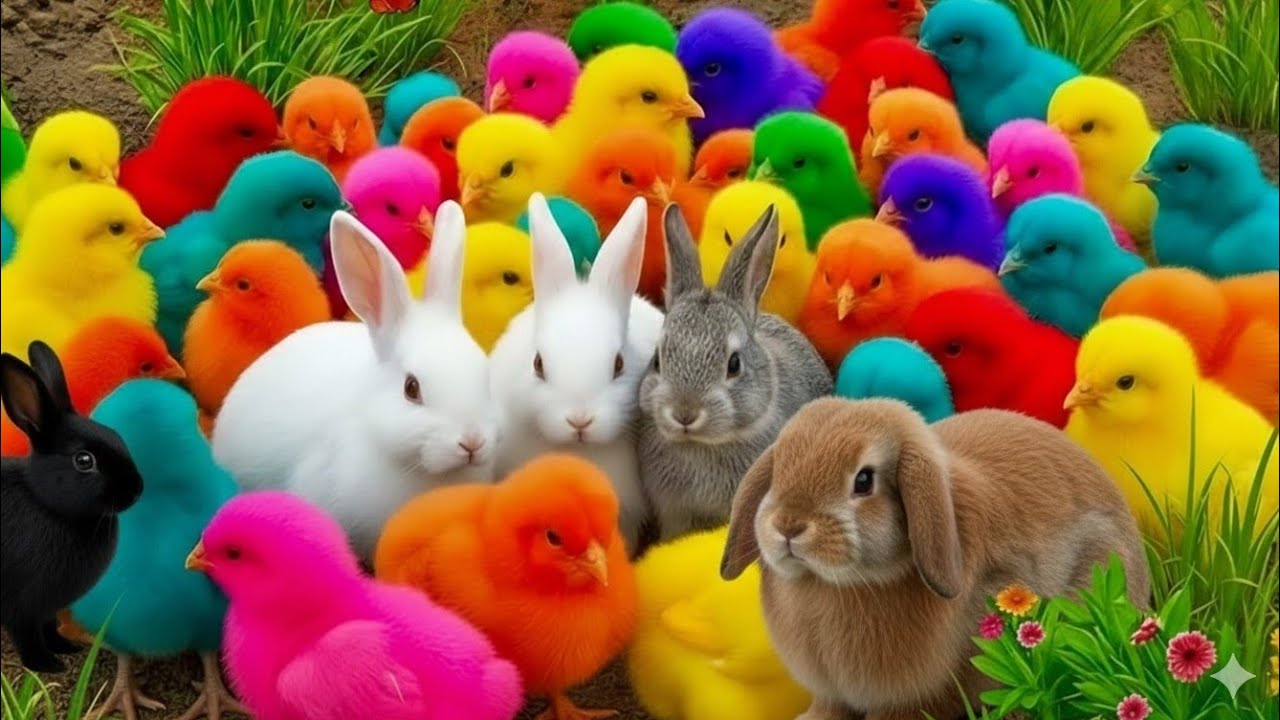 Ayam Lucu, ayam warna warni, ayam rainbow, kelinci lucu, bebek lucu, ikan koi, Hewan Lucu