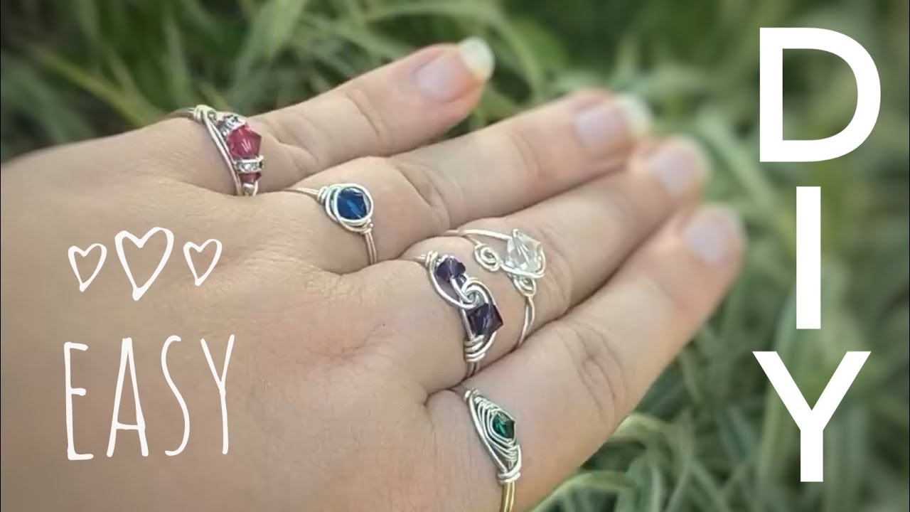 5 EASY Ways to DIY Wire Wrap Crystal Rings | Beginners Tutorial
