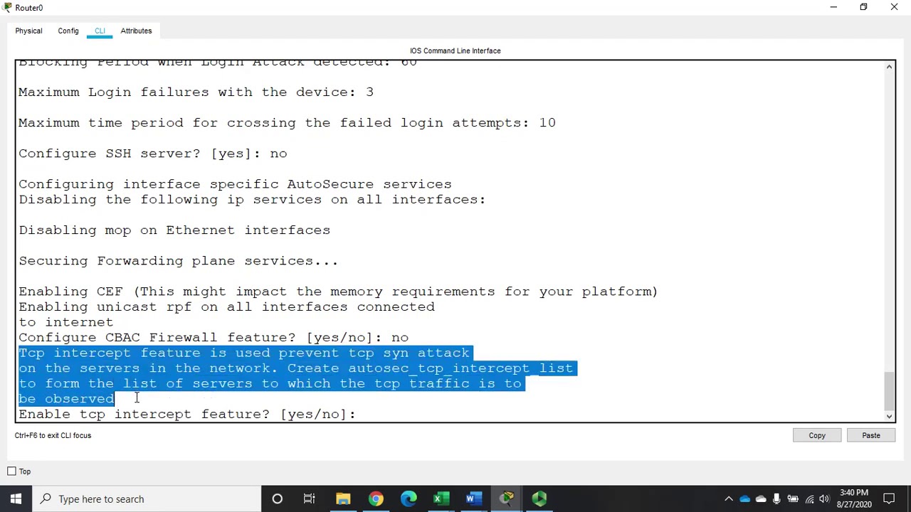 Использование Cisco AutoSecure