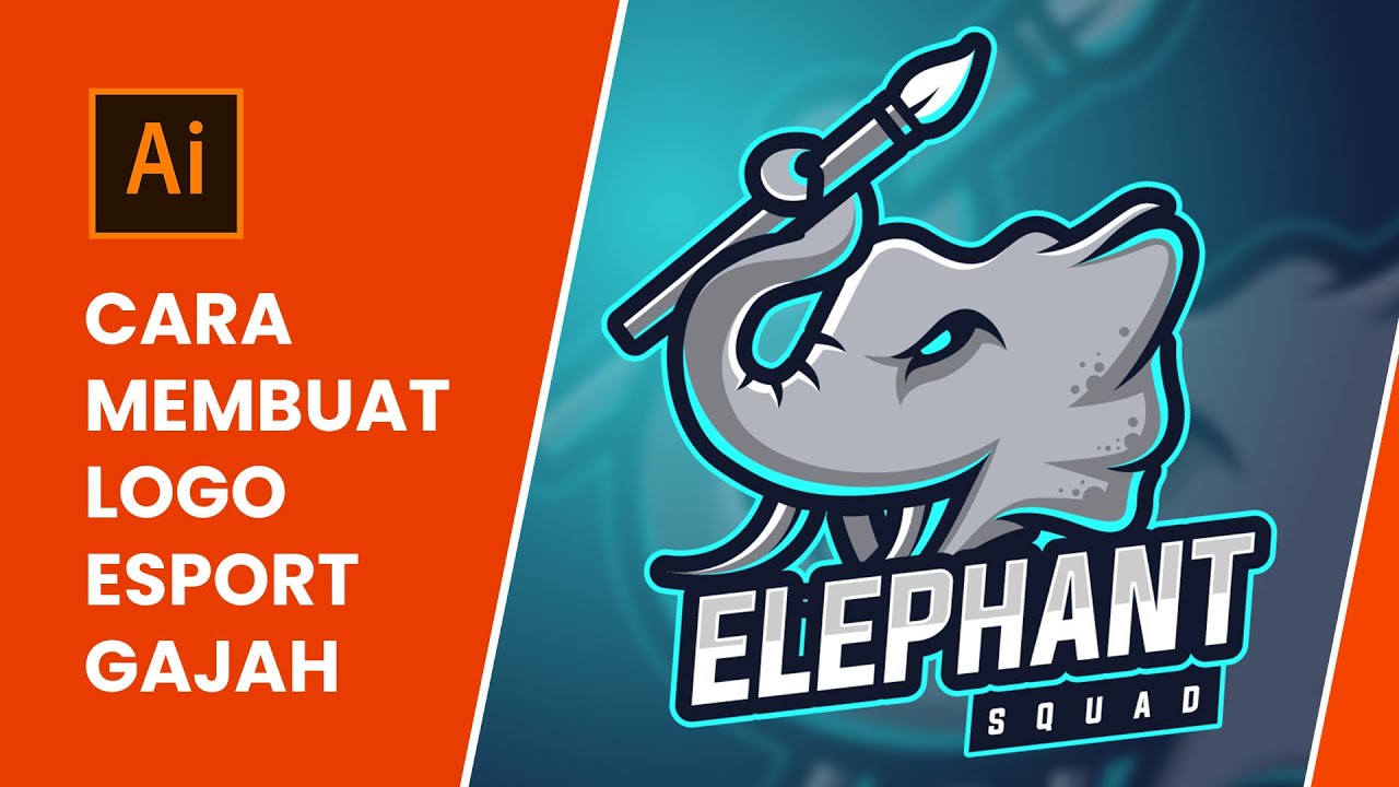 Membuat Logo Game Adobe Illustrator | Desain Logo Esport Gajah