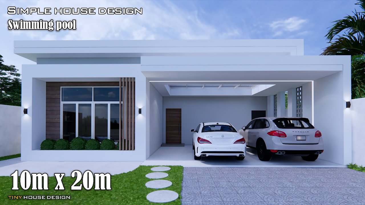 House Design | Simple House Design | 10m x 20m with Swimming pool