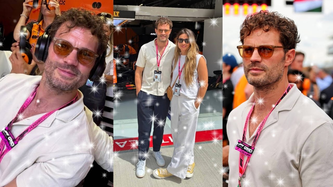 😍 NEW! GORGEOUS JAMIE DORNAN AND AMELIA WARNER AT THE HUNGARIAN GRAND PRIX 💙🤍💜 #jamiedornan 