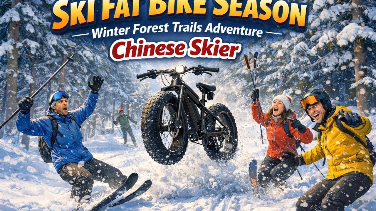 Ski Fat Bike Season | Winter Forest Trails Adventure | Chinese Skier!