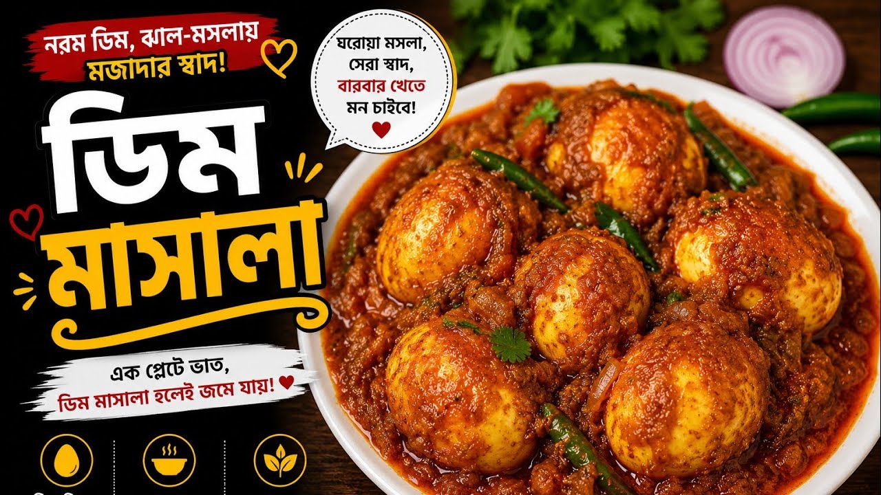 এইভাবে ডিম মাসালা রান্না করলে মুখে লেগে থাকবে বার বার খেতে ইচ্ছে করবে 