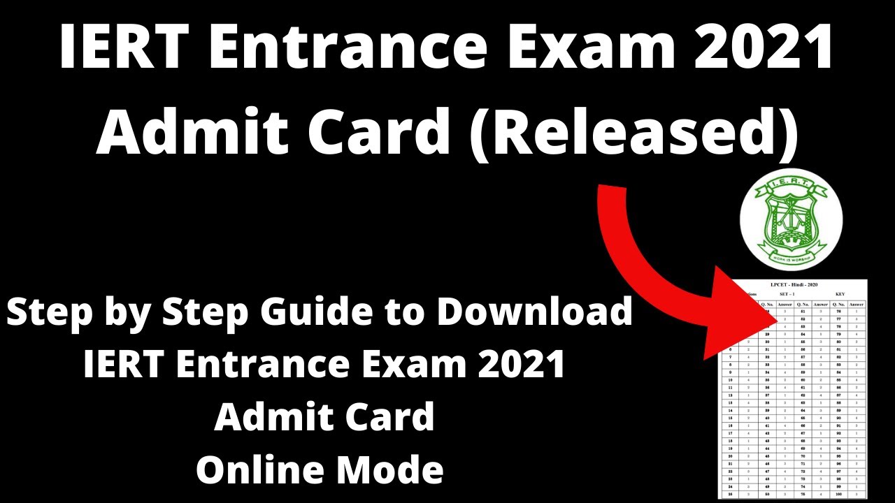 IERT Entrance Exam 2021 Admit Card (Available) - How to Download IERT Entrance Exam 2021 Admit Card