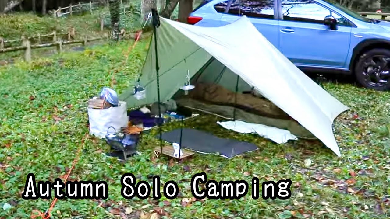 静かな渓流で秋の味覚と焚き火【MLD TRAILSTAR】【紅葉キャンプ】【装備紹介】【ソロキャンプ】【オガ炭】【SUBARU XV】
