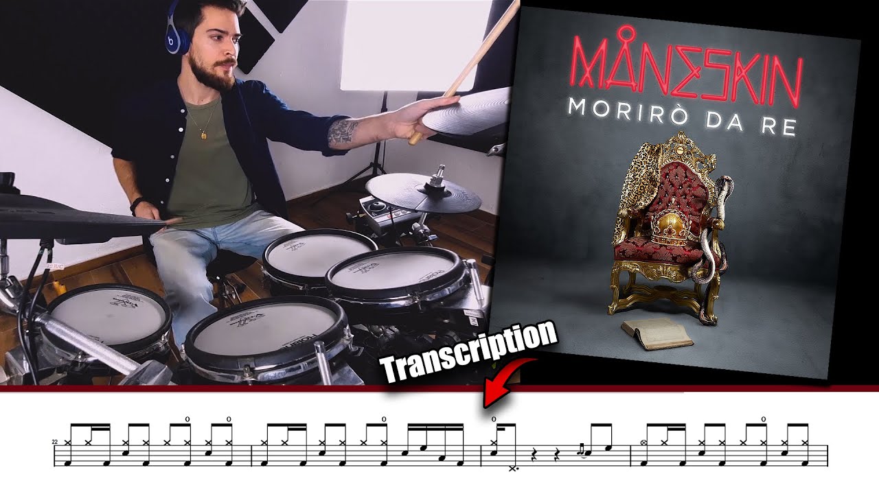 MANESKIN - Morirò da re | DRUM COVER + Transcription