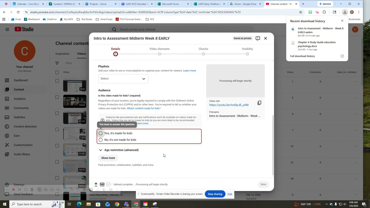 Video Uploading Options